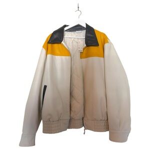 BDG Black, Yellow, and White Bomber Jacket